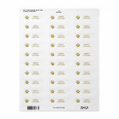 Gouden Hondenpoot Nepgoud Etiket (Full Sheet)