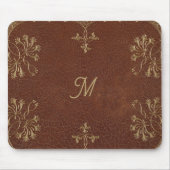 Gouden Honeysuckles in lederen look Muismat (Voorkant)