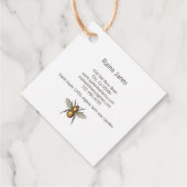 Gouden honing bij en honing kam bedankjes labels (Achterkant)