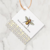 Gouden honing bij en honing kam bedankjes labels (Voorkant)