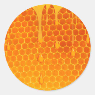 GOUDEN HONING DRUPPELKUNST RONDE STICKER