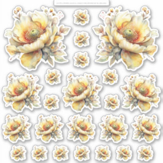 Gouden Honing Feeënwereld – 2a - 24 Bloemen Vel Sticker