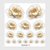 Gouden Honing Feeënwereld – Bloemen Sticker (Vel)
