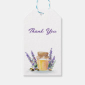 Gouden honing met een takje lavendelservet cadeaulabel (Voorkant)