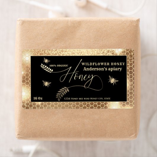 gouden honing tak script honing jar label (Insitu)