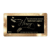 gouden honing tak script honing jar label (Voorkant)