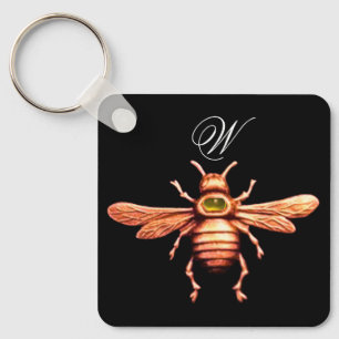 GOUDEN HONINGBIJ MONOGRAM SLEUTELHANGER