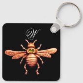 GOUDEN HONINGBIJ MONOGRAM SLEUTELHANGER (Achterkant)