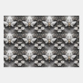 Gouden Honingbij op Floral Canvas Inpakpapier Vel (Voorkant 3)