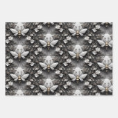 Gouden Honingbij op Floral Canvas Inpakpapier Vel (Voorkant)