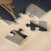 Gouden Honingbij op Floral Canvas Legpuzzel (Zijkant)