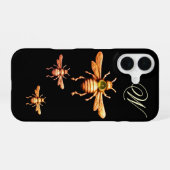 GOUDEN HONINGBIJEN MONOGRAM iPhone 16 HOESJE (Achterkant horizontaal)