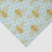 Gouden honingbijen op honingraat tissuepapier (Detail)