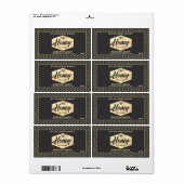 gouden honingbijenschrift honingpot-etiket etiket (Full Sheet)