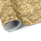 Gouden Honingraat 3D Render Textuur Cadeaupapier (Rol Hoek)
