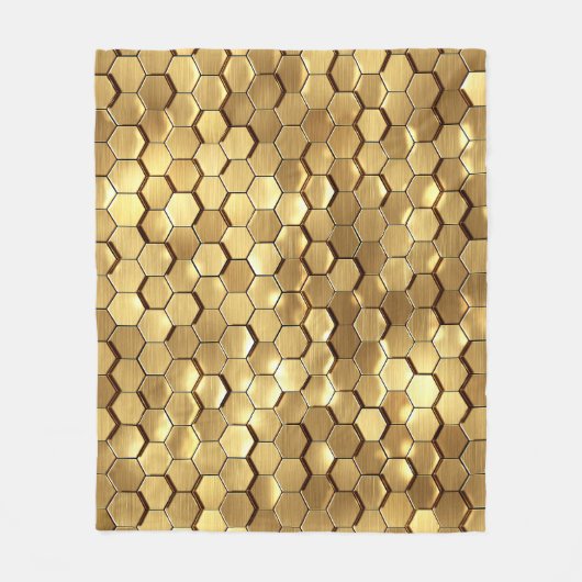 Gouden Honingraat 3D Render Textuur Fleece Deken (Voorkant)