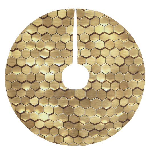 Gouden Honingraat 3D Render Textuur Kerstboom Rok (Voorkant)