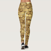 Gouden Honingraat 3D Render Textuur Leggings (Achterkant)