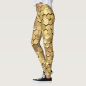Gouden Honingraat 3D Render Textuur Leggings (Links)