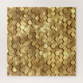 Gouden Honingraat 3D Render Textuur Legpuzzel (Horizontaal)