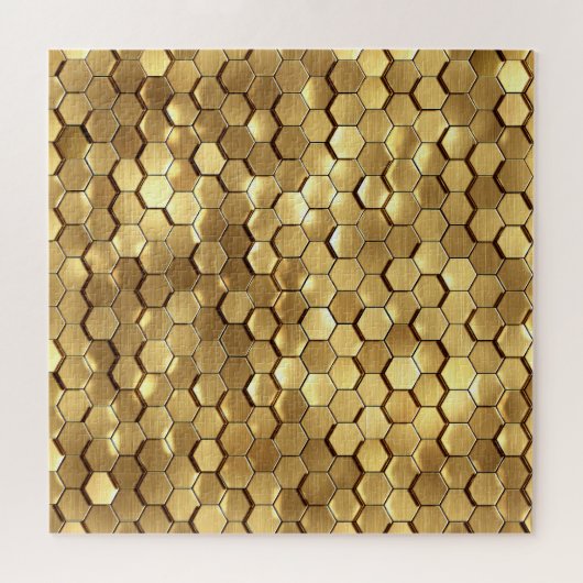 Gouden Honingraat 3D Render Textuur Legpuzzel (Horizontaal)