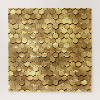 Gouden Honingraat 3D Render Textuur Legpuzzel
