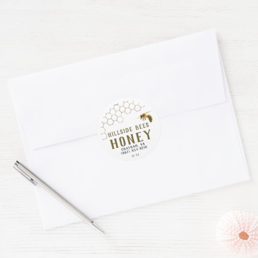 Gouden Honingraat en Bee Honey Label (Envelop)