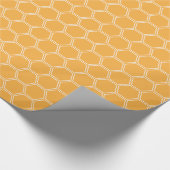 Gouden Honingraat Hexagon Patroon Cadeaupapier (Hoek)