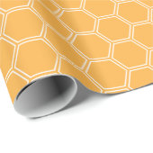 Gouden Honingraat Hexagon Patroon Cadeaupapier (Rol Hoek)