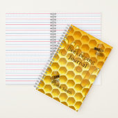 Gouden Honingraat & Honingbijen Douane 5.5"x 8.5" Notitieboek (Binnen)