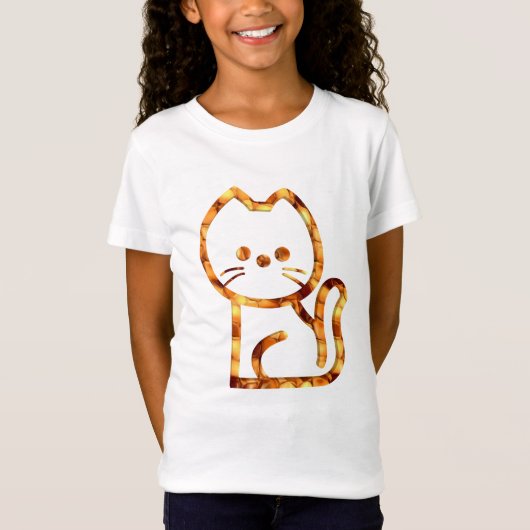 Gouden honingraat kat T-shirt (Voorkant)