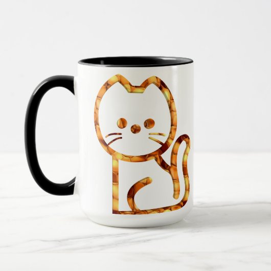 Gouden honingraat kat T-shirt Mok (Links)