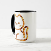 Gouden honingraat kat T-shirt Mok (Voorkant links)