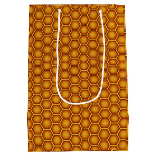 Gouden Honingraat Medium Cadeauzakje (Achterkant)