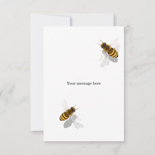 Gouden Honingraat met Honingbijen Custom Bedankkaart (Achterkant)