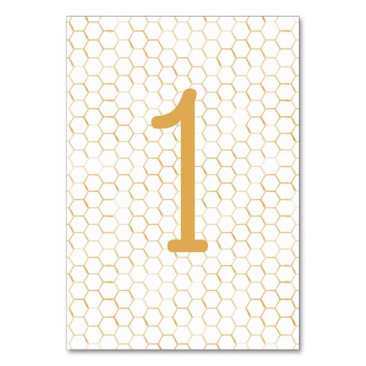 Gouden Honingraat Patroon Bruiloft 2 Kaart (Achterkant)