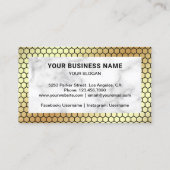 Gouden Honingraat Witte Marmeren Honingbijenhouder Visitekaartje (Achterkant)