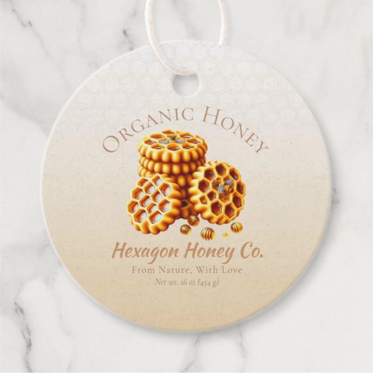 Gouden Honingraten Productlabel Bedankjes Labels (Voorkant)