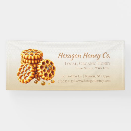 Gouden Honingraten Spandoek (Horizontaal)
