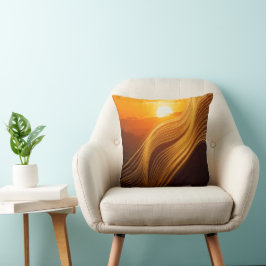 Gouden Horizon — Abstract Luxe Kussen