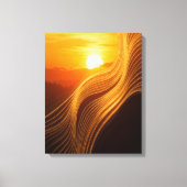 Gouden Horizon — Abstracte Canvas Wandkunst Afdruk (Voorkant)