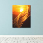 Gouden Horizon — Abstracte Canvas Wandkunst Afdruk (Insitu (Houten vloer))