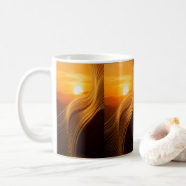 Gouden Horizon — Abstracte Moderne Koffiemok