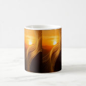 Gouden Horizon — Abstracte Moderne Koffiemok (Center)