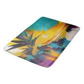 Gouden Horizon – Abstracte Tropische Zonsondergang Badmat (Gekanteld)