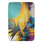 Gouden Horizon – Abstracte Tropische Zonsondergang Badmat (Voorkant Verticaal)