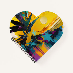 Gouden Horizon – Abstracte Tropische Zonsondergang Notitieboek