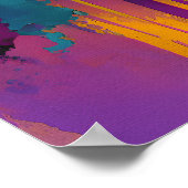 Gouden Horizon – Abstracte Tropische Zonsondergang Poster (Hoek)