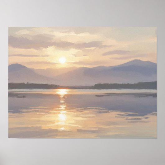 Gouden Horizon bij Schemering Poster (Voorkant)