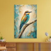 Gouden Horizon Bijeneter – Luxe Impasto Canvas Afdruk (Insitu (Woonkamer))